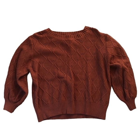 Ellison 3/4 Sleeve Sweater, Dark Orange, Size Large - Picture 1 of 3